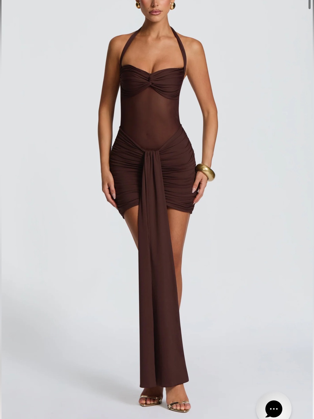 Nwt Babyboo Vixen Mini Dress - Plum Brown